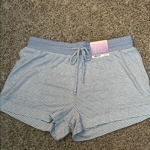 Stars Above Women's Blue and White Striped Pajama Shorts